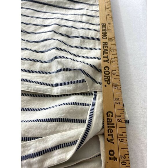 Theory "Wrap the Skirts Split Stripes" Linen Wrap Skirt‎ - Picture 6 of 12